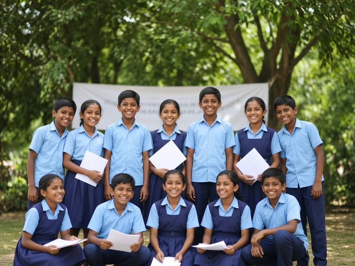 Group of students at an outdoor gathering