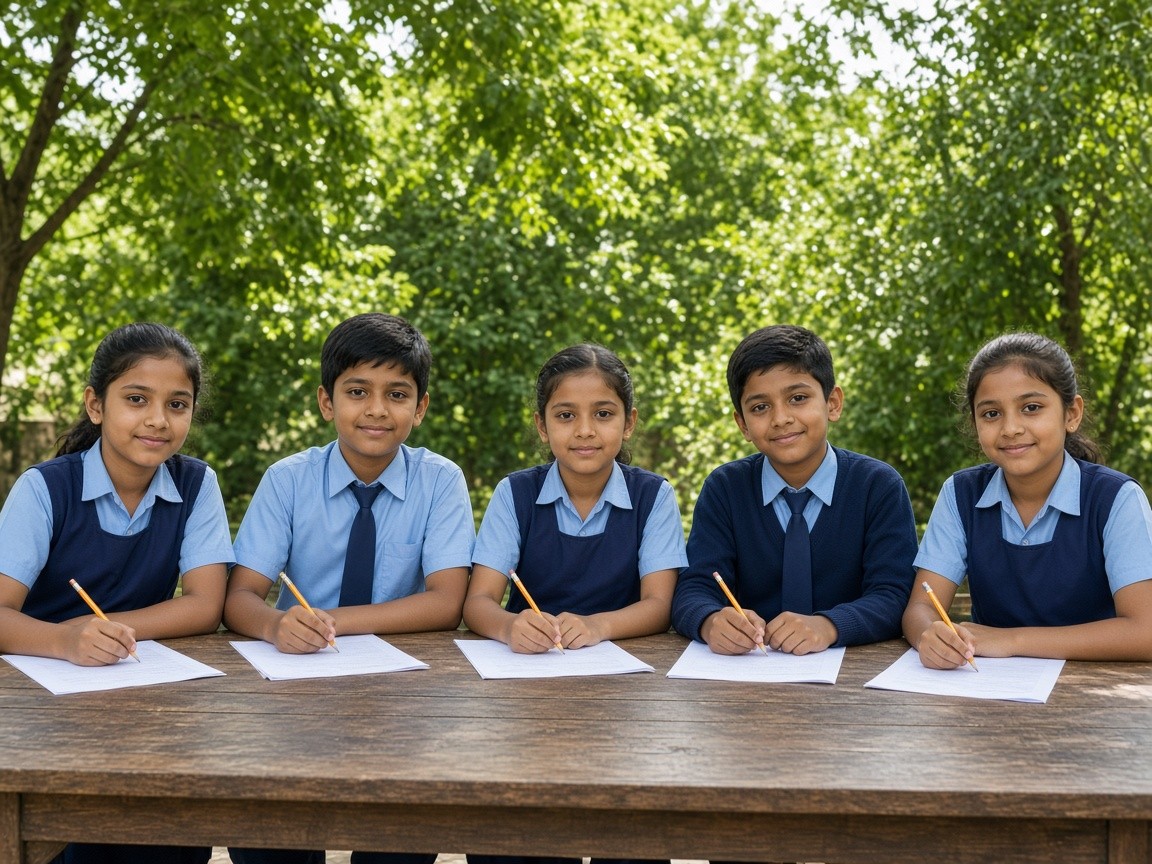 Students seated at a study table