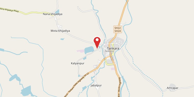Map showing Tankara, Morbi, Gujarat