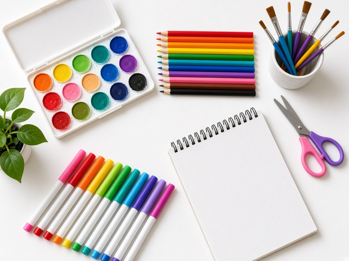 Art supplies for creative activities