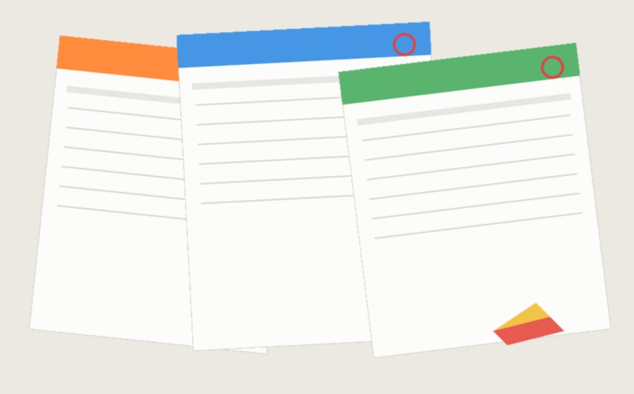 Printed worksheets